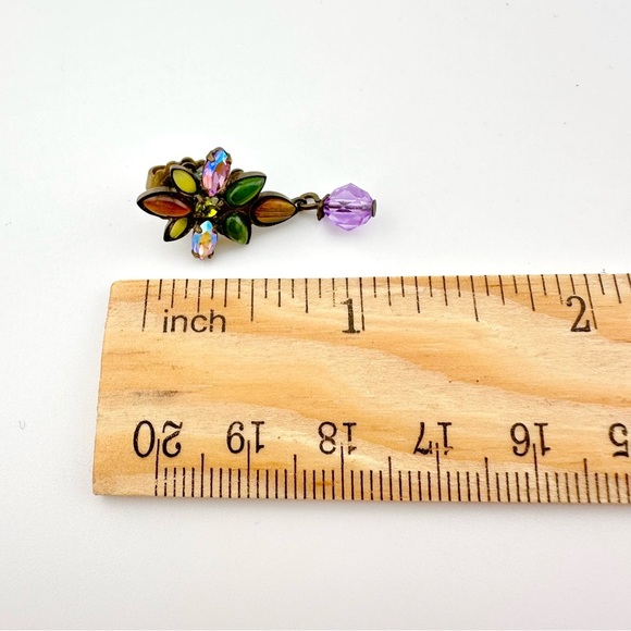 Sorrelli Earrings Floral Stud in Green, Purple, Golden and Natural Tones - Picture 6 of 6